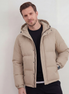 Beige Hooded Puffer Jacket