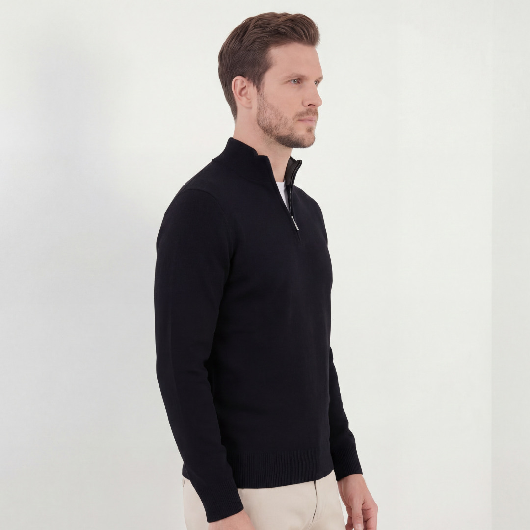 Black Half-Zip Sweater