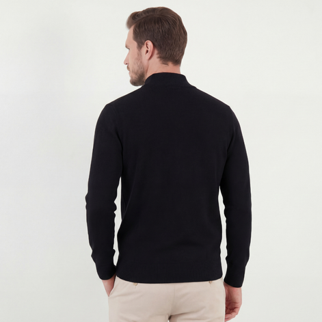 Black Half-Zip Sweater