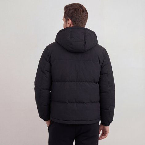Black Hooded Puffer Jacket
