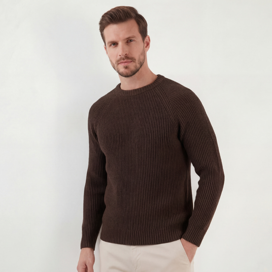 Brown English Rib Crewneck