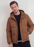Brown Hooded Puffer Jacket