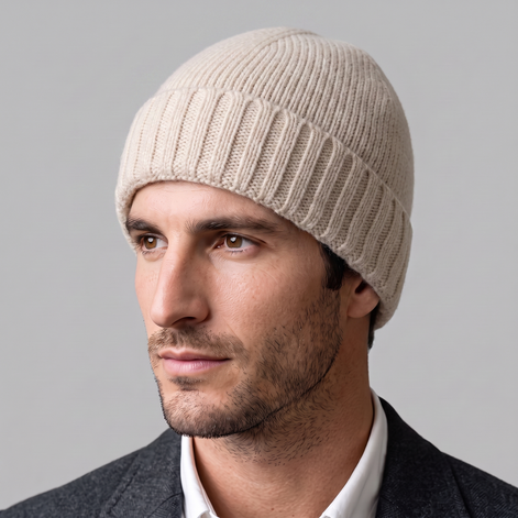 Cashmere Ribbed Beanie