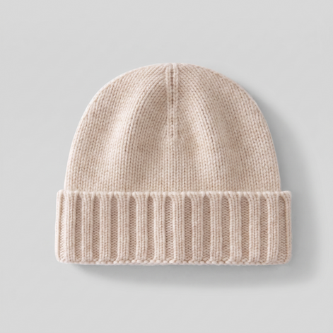Cashmere Ribbed Beanie