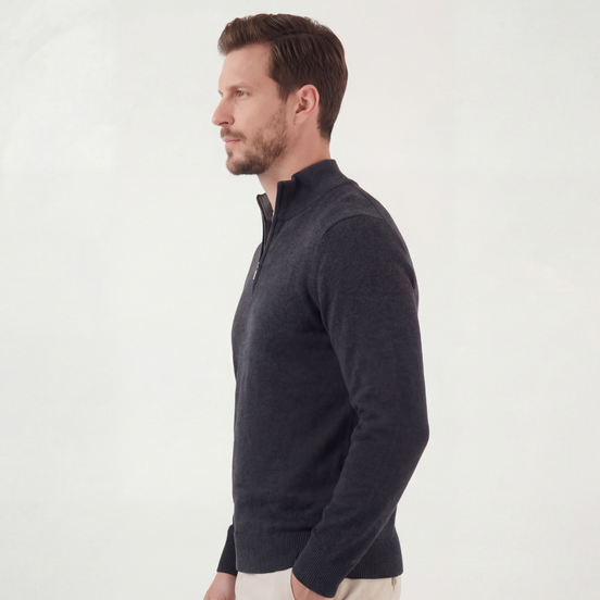Charcoal Half-Zip Sweater