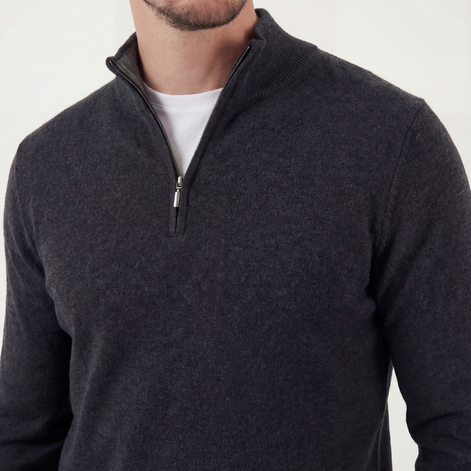 Charcoal Half-Zip Sweater