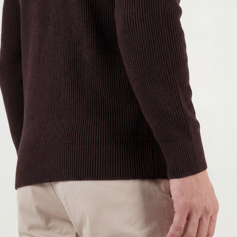 Dark Brown Ribbed Sweater