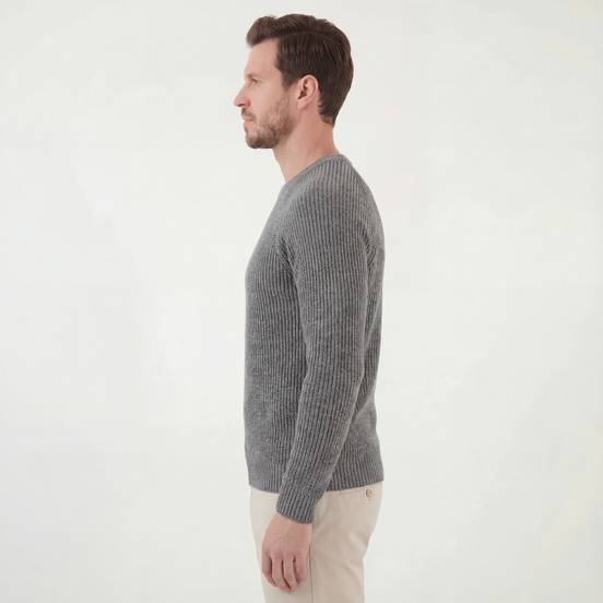 Grey English Rib Crewneck