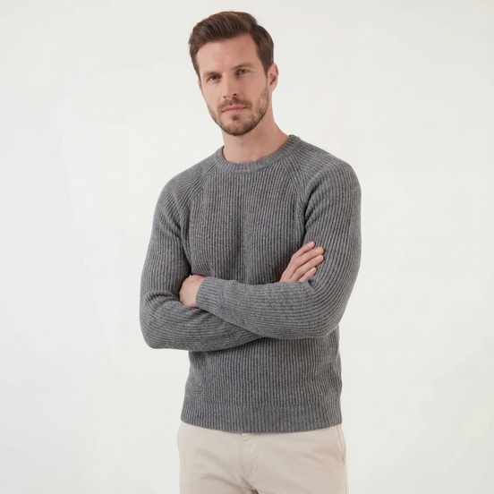 Grey English Rib Crewneck