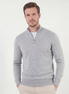 Grey Mélange Half-Zip Sweater