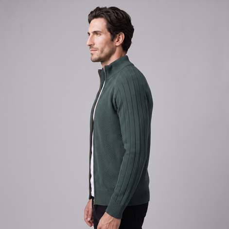 Men's Diamond Knit Full-Zip Cardigan