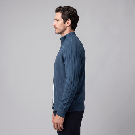 Men's Diamond Knit Full-Zip Cardigan