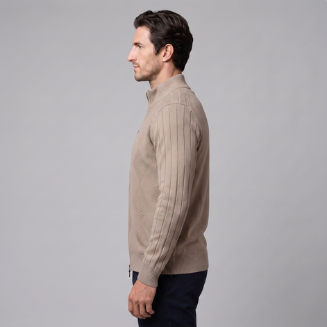 Men's Diamond Knit Full-Zip Cardigan