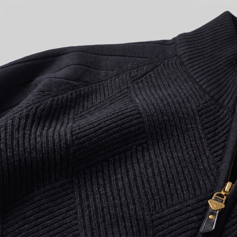 Men's Diamond Knit Full-Zip Cardigan