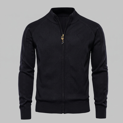 Men's Diamond Knit Full-Zip Cardigan