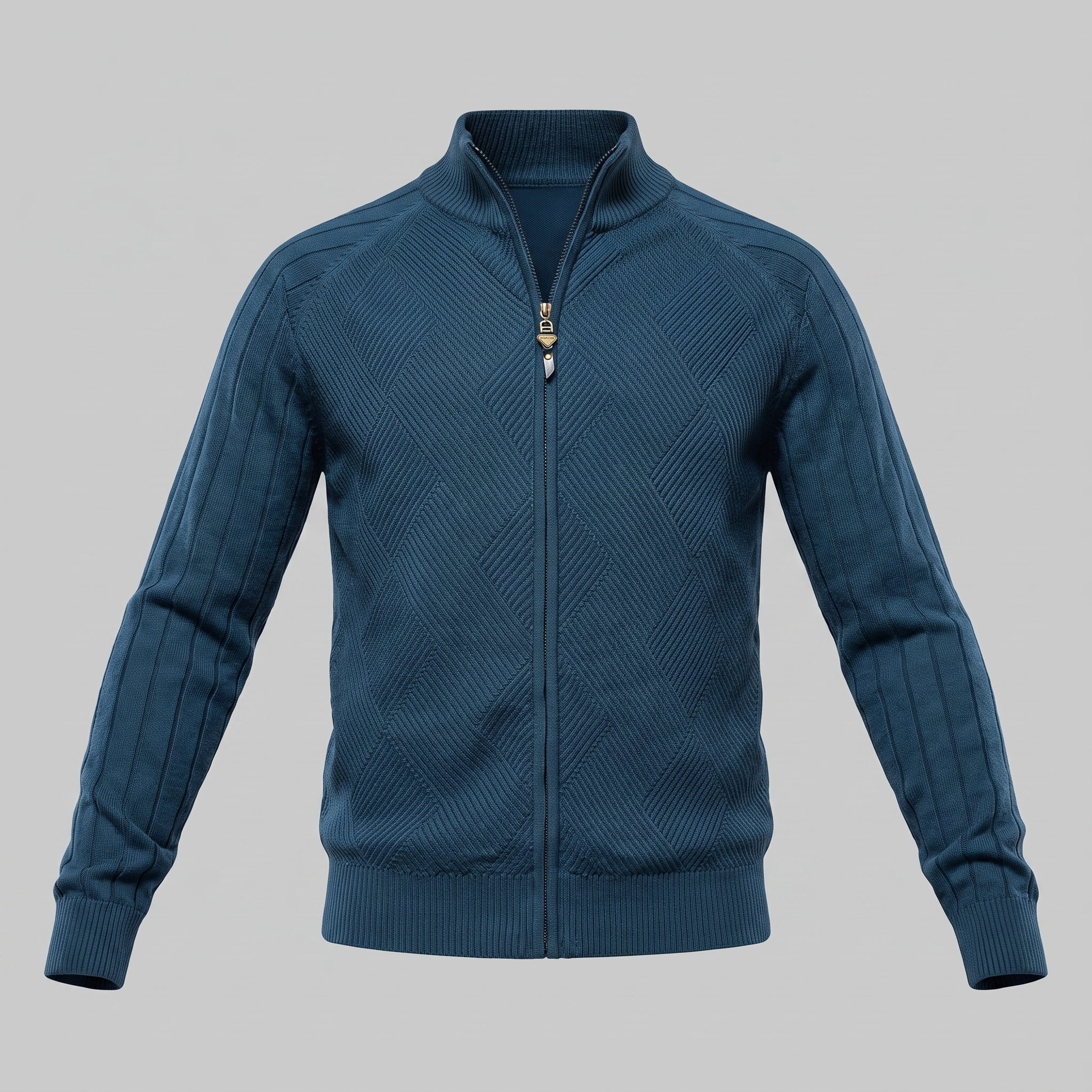 Men's Diamond Knit Full-Zip Cardigan