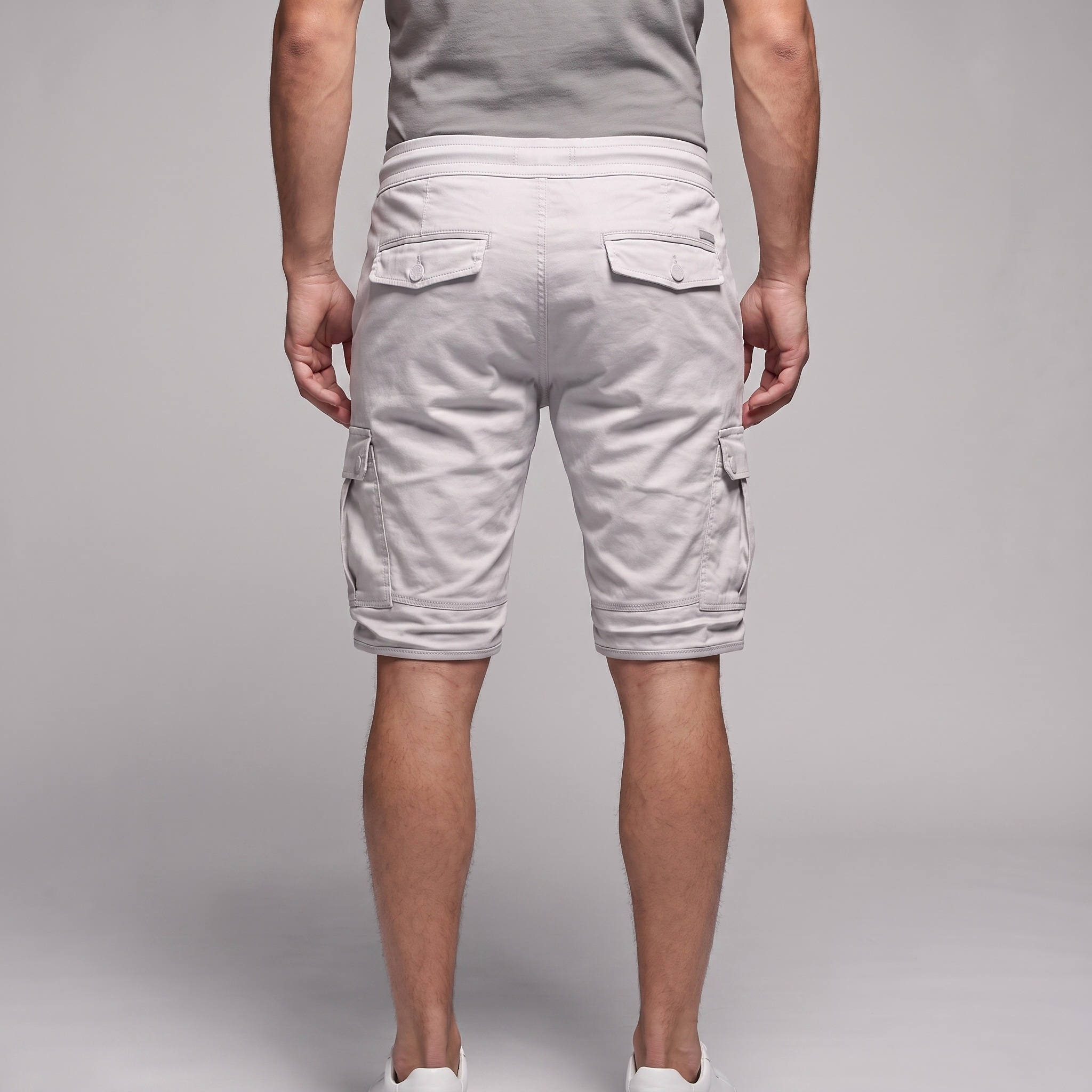 Men's Cargo Shorts with Drawstring and Pockets