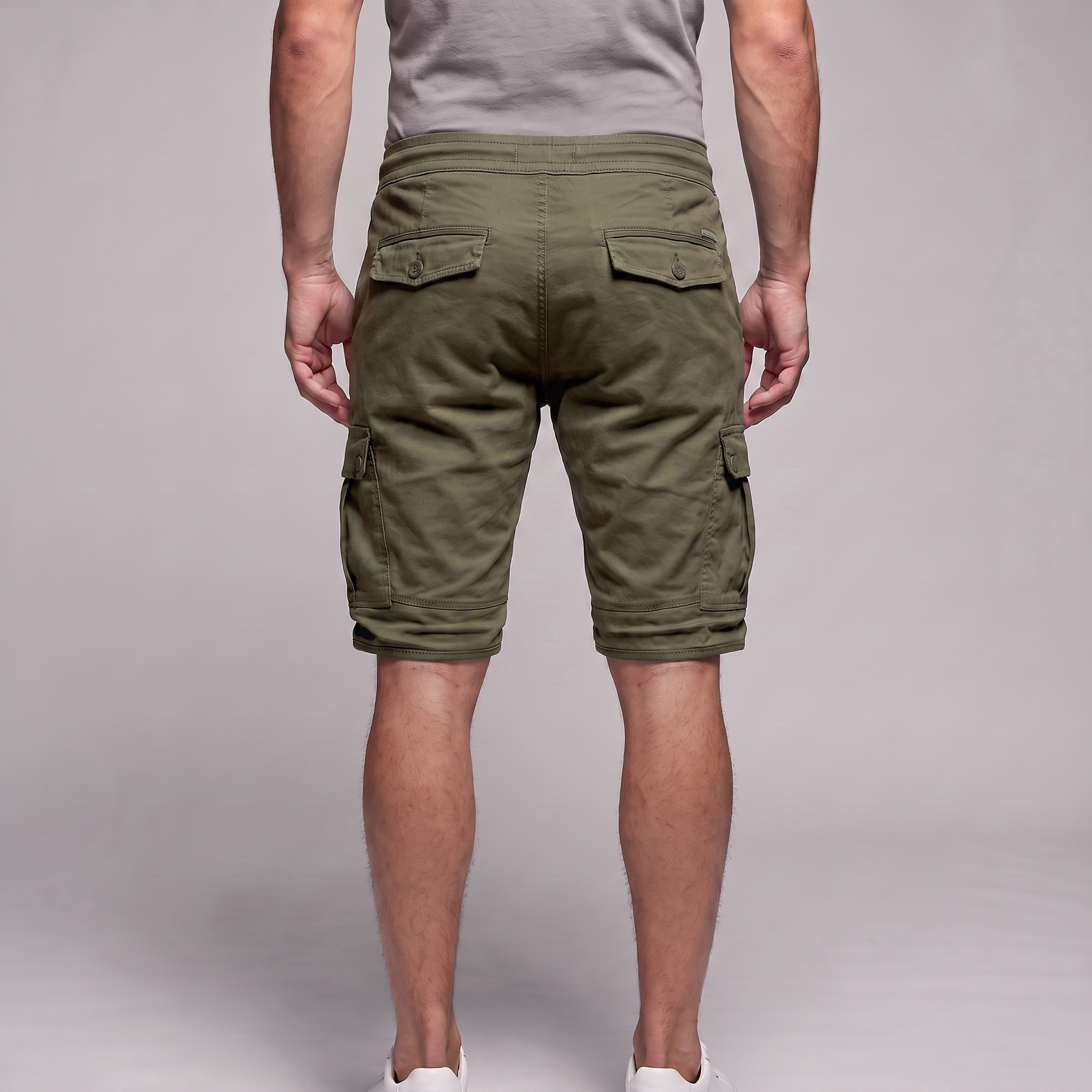 Men's Cargo Shorts with Drawstring and Pockets
