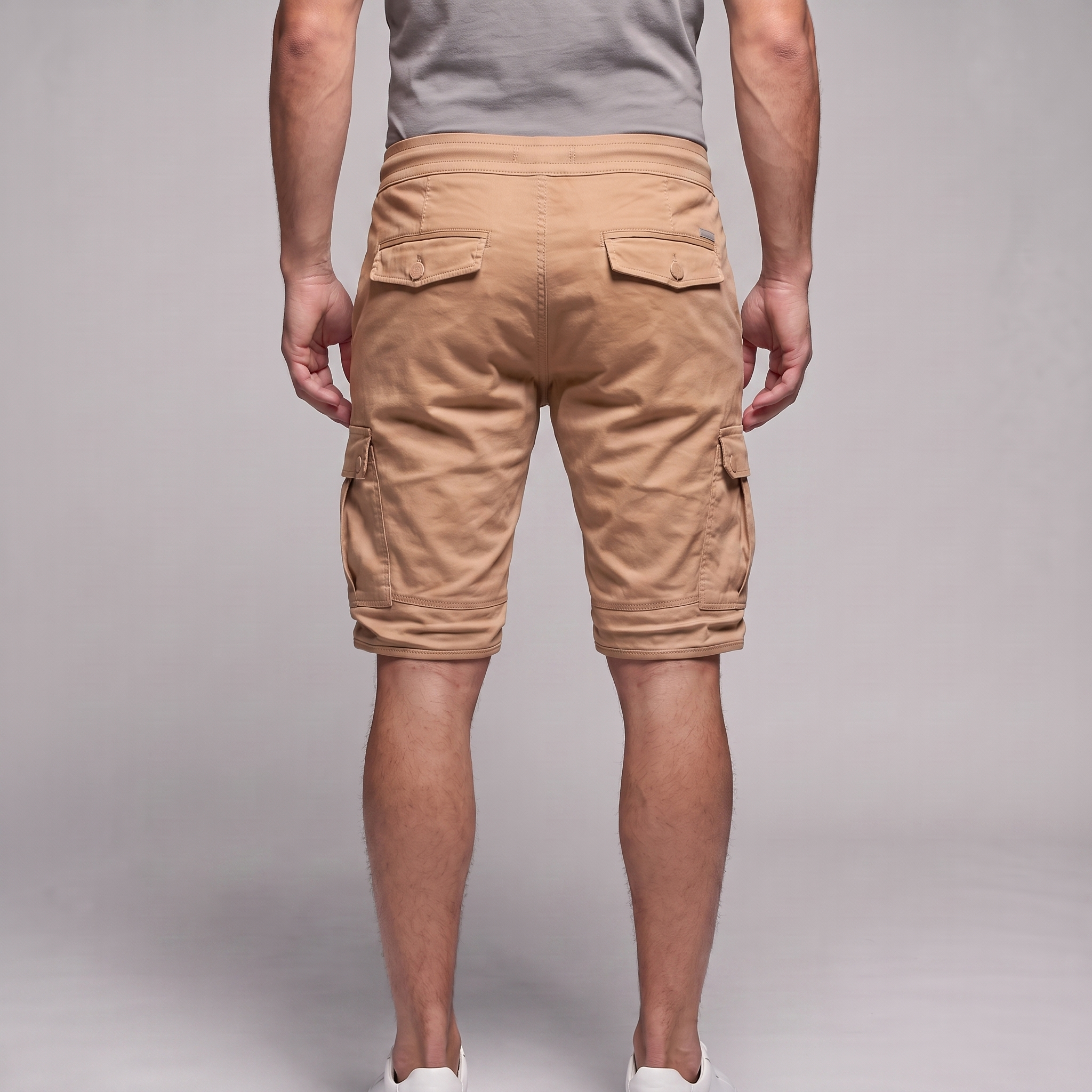 Men's Cargo Shorts with Drawstring and Pockets