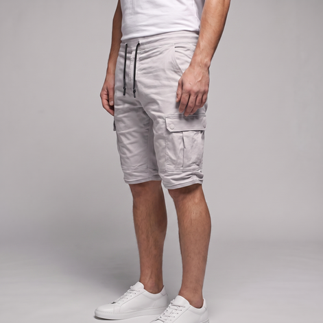 Men's Cargo Shorts with Drawstring and Pockets