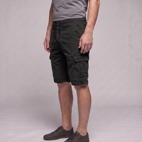 Men's Cargo Shorts with Drawstring and Pockets