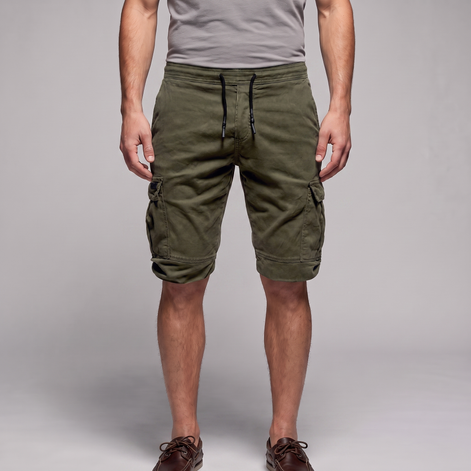 Men's Cargo Shorts with Drawstring and Pockets
