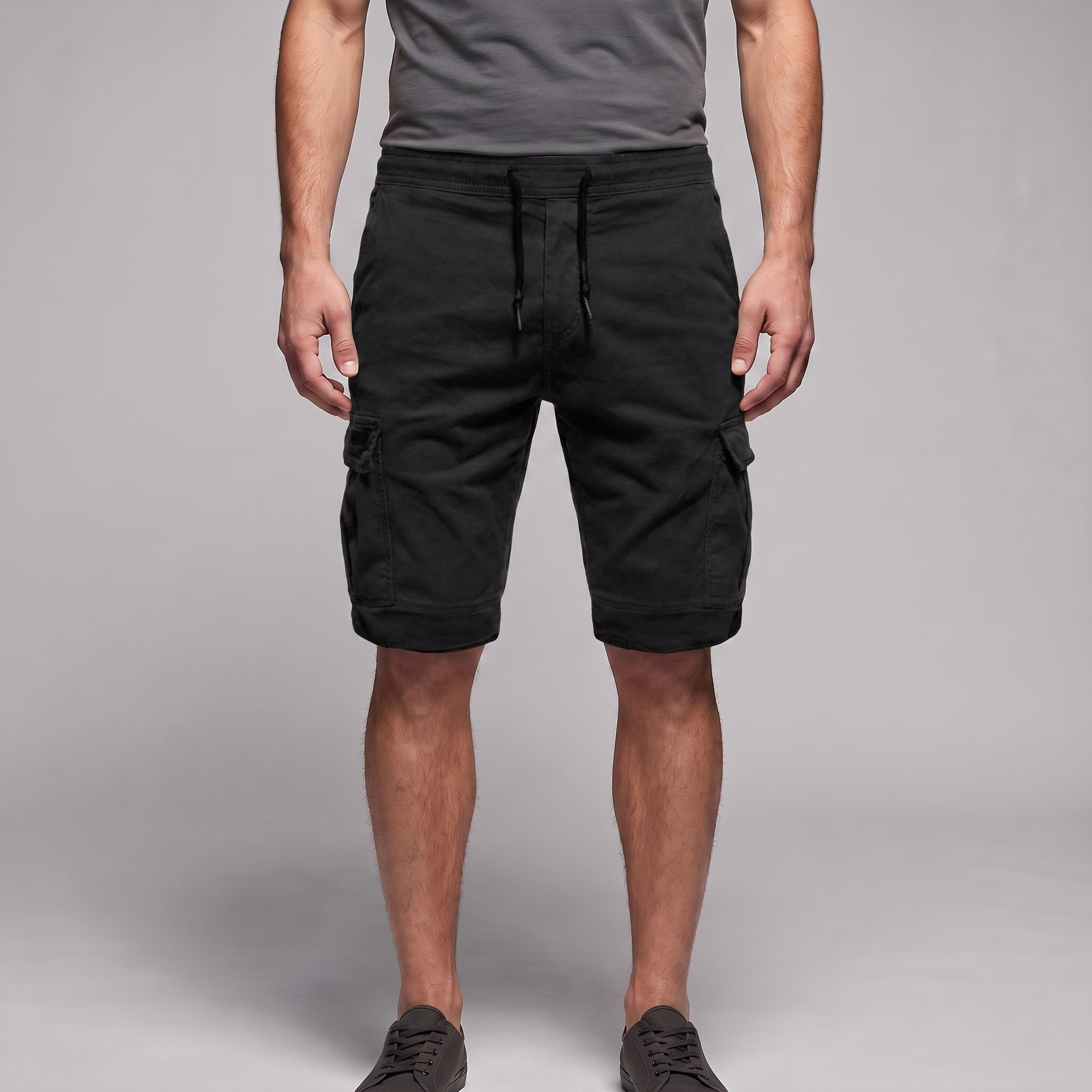 Men's Cargo Shorts with Drawstring and Pockets