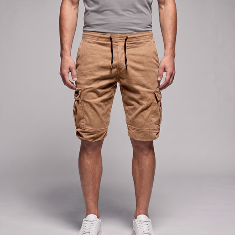 Men's Cargo Shorts with Drawstring and Pockets