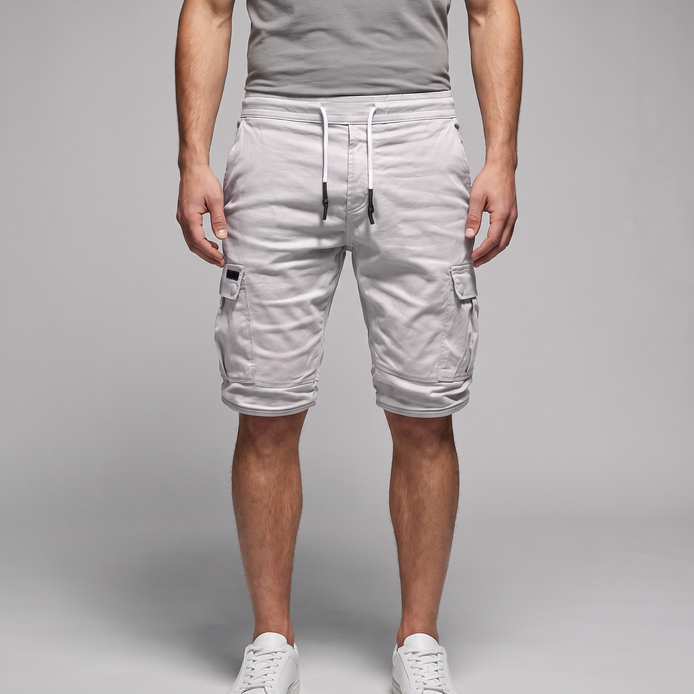 Men's Cargo Shorts with Drawstring and Pockets