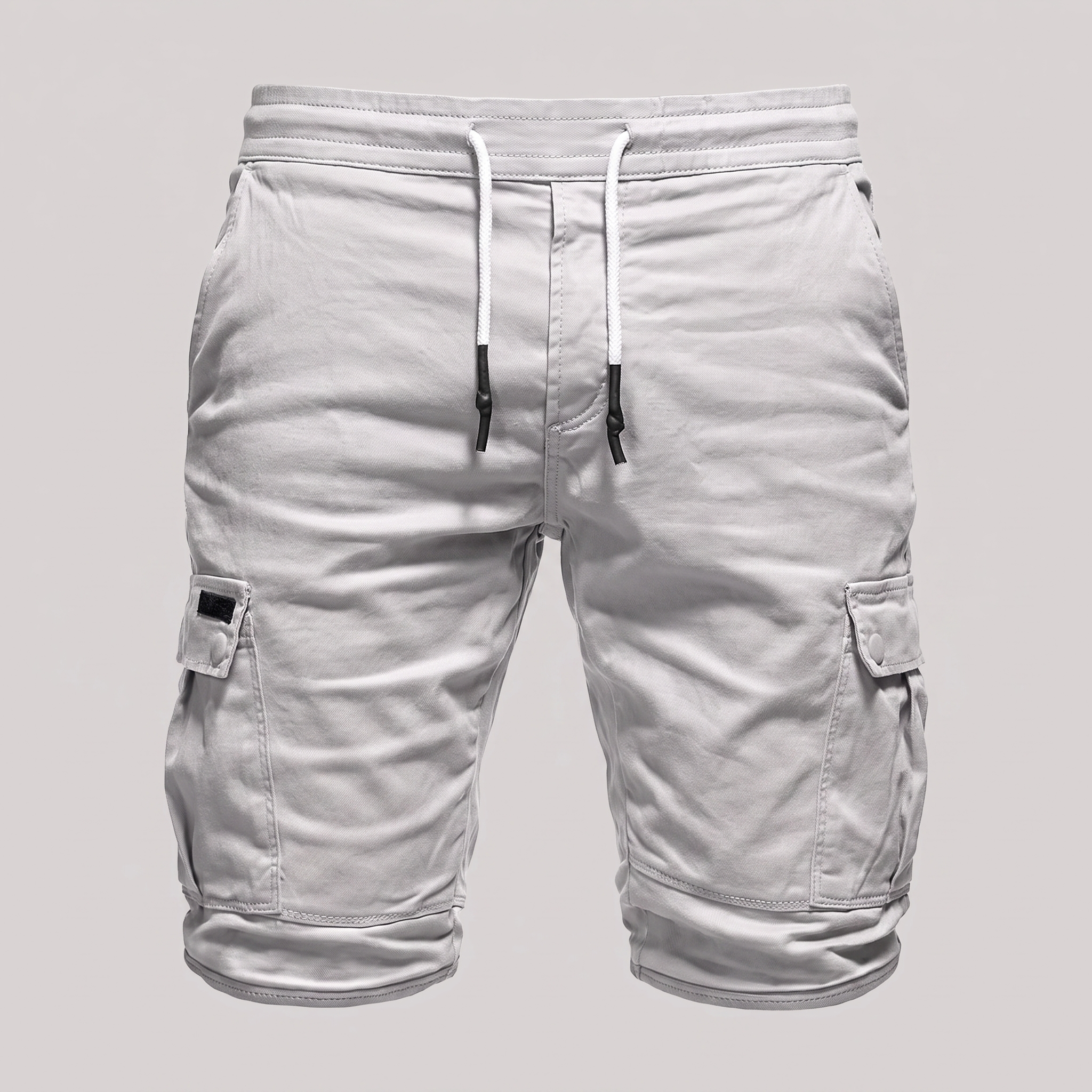 Men's Cargo Shorts with Drawstring and Pockets