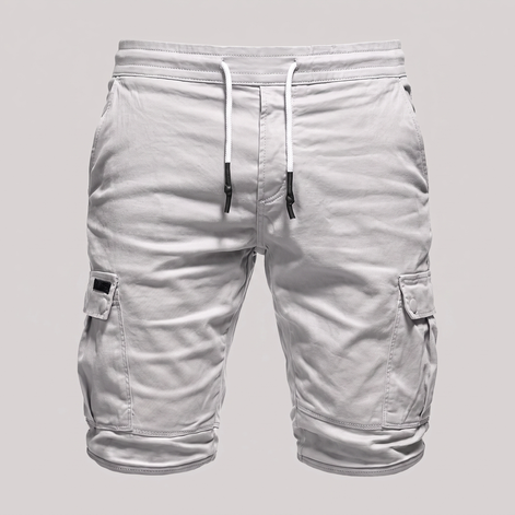 Men's Cargo Shorts with Drawstring and Pockets