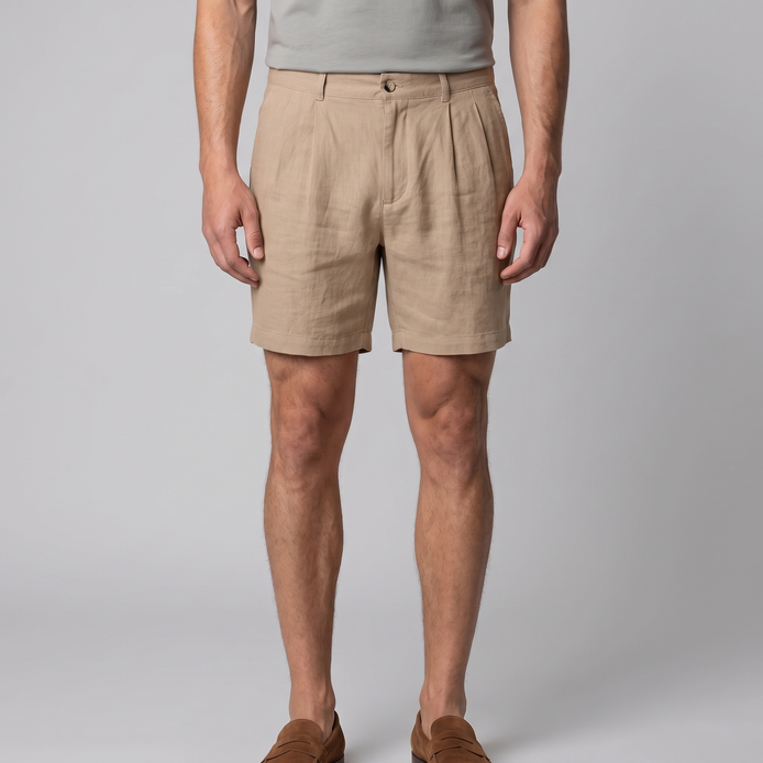 Men's Classic Linen Shorts with Pockets