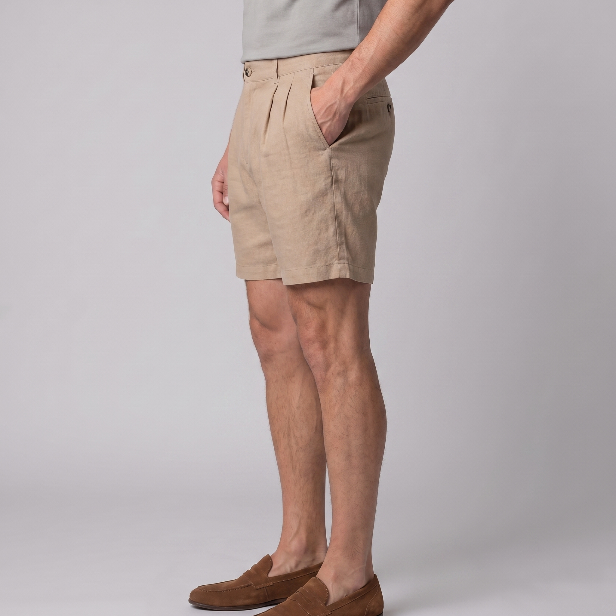 Men's Classic Linen Shorts with Pockets