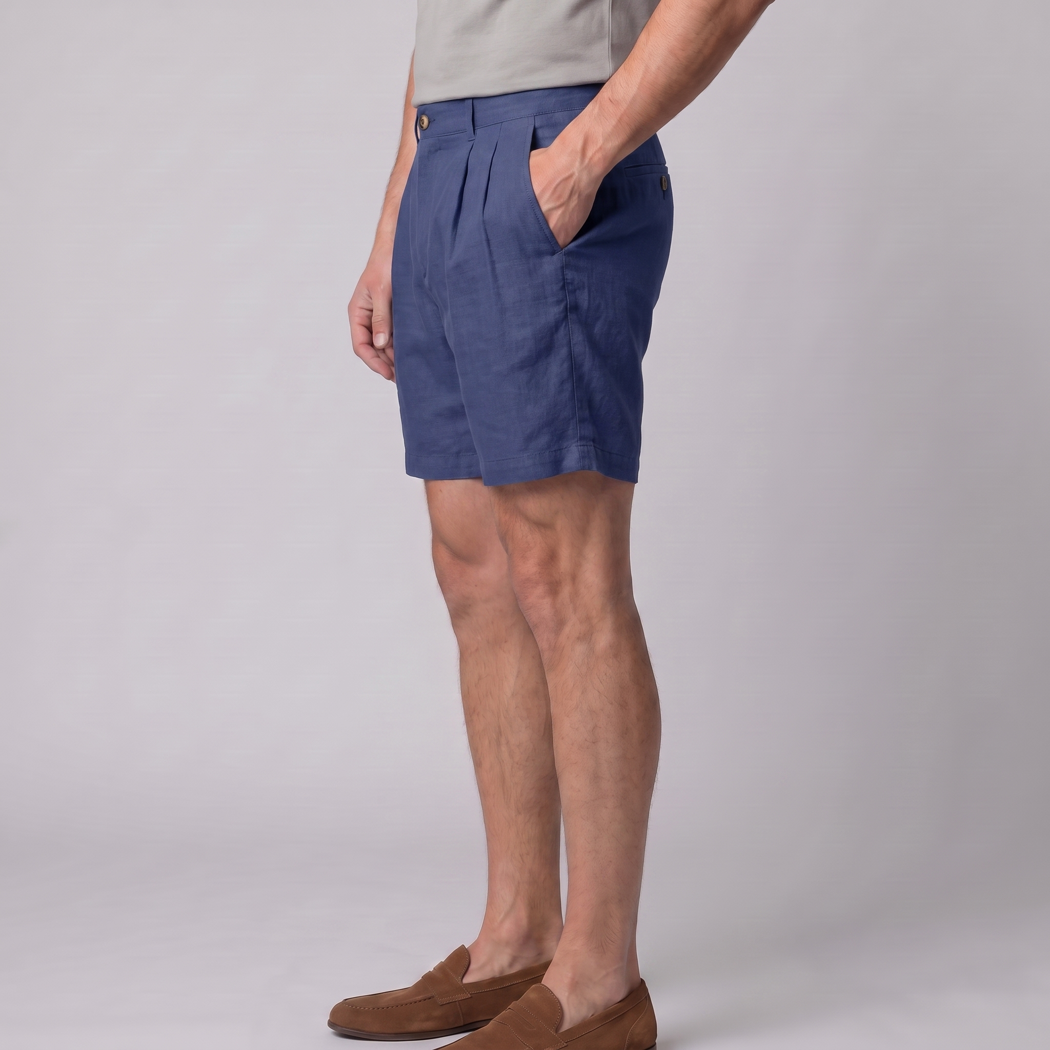 Men's Classic Linen Shorts with Pockets