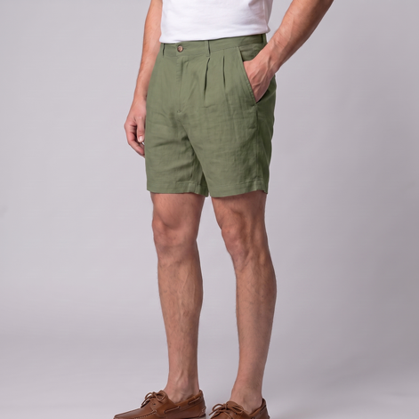 Men's Classic Linen Shorts with Pockets