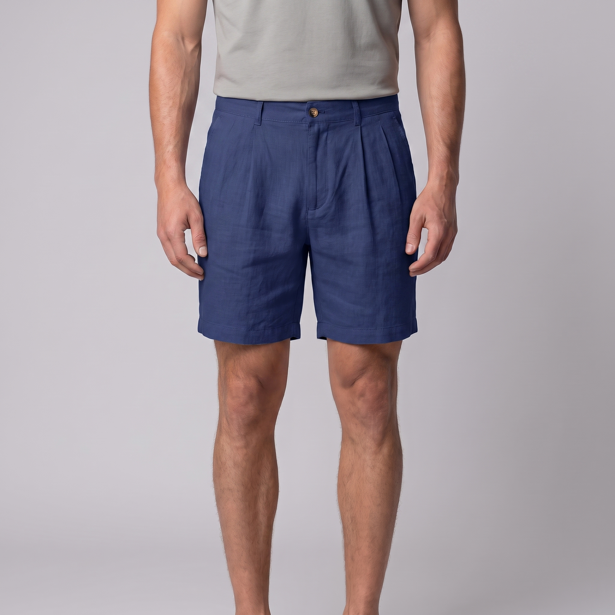 Men's Classic Linen Shorts with Pockets