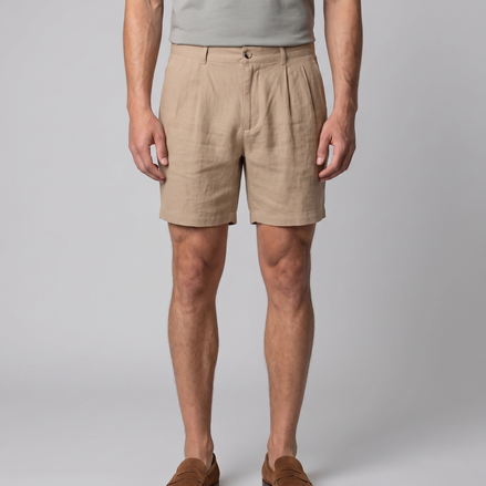 Men's Classic Linen Shorts with Pockets