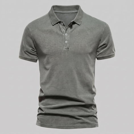 Men's Short Sleeve Polo Shirt with Structured Collar