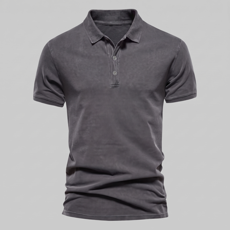 Men's Short Sleeve Polo Shirt with Structured Collar