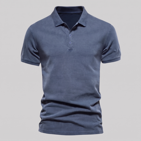 Men's Short Sleeve Polo Shirt with Structured Collar