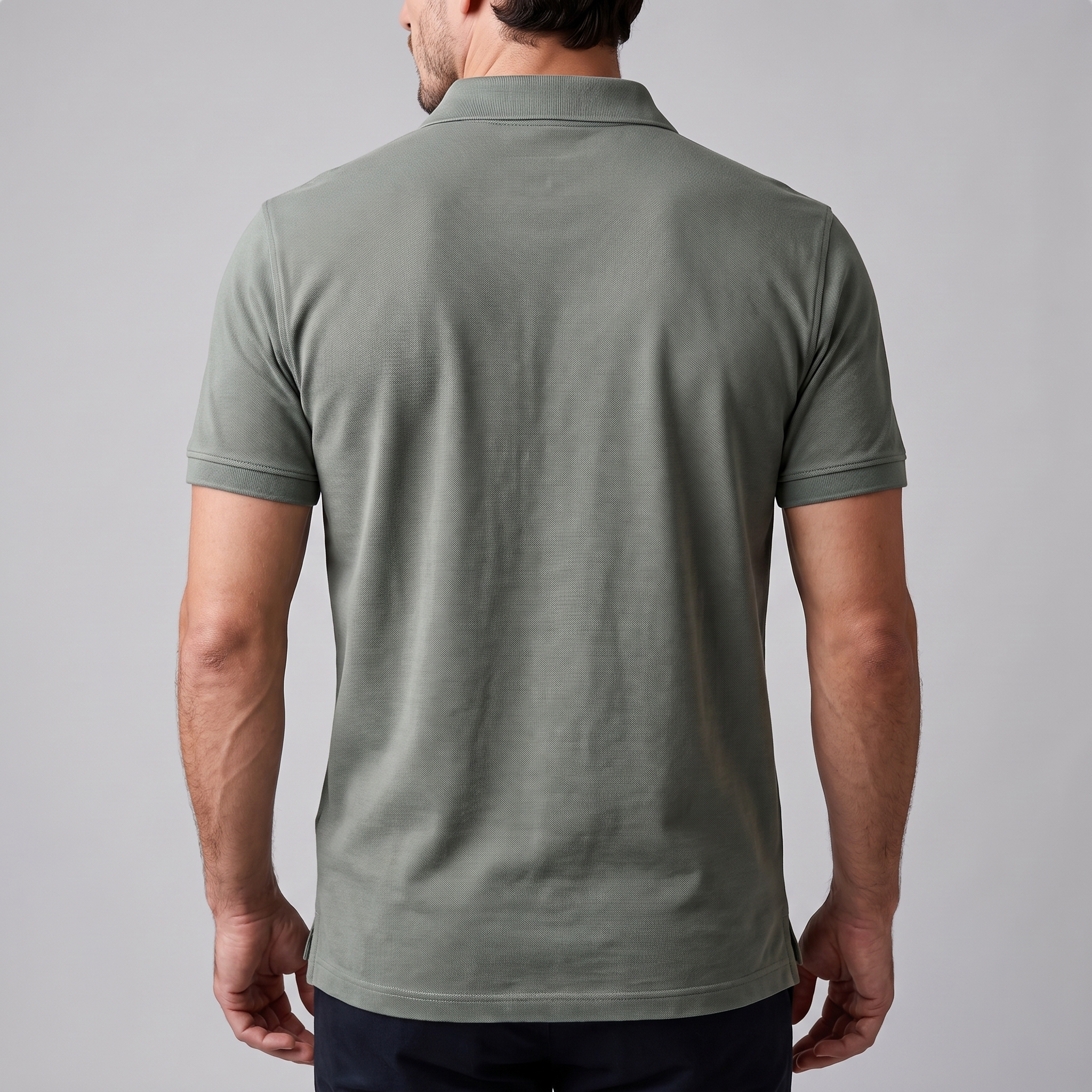 Men's Short Sleeve Polo Shirt with Structured Collar