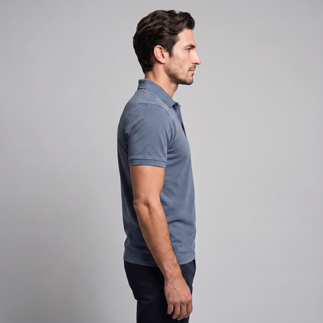 Men's Short Sleeve Polo Shirt with Structured Collar