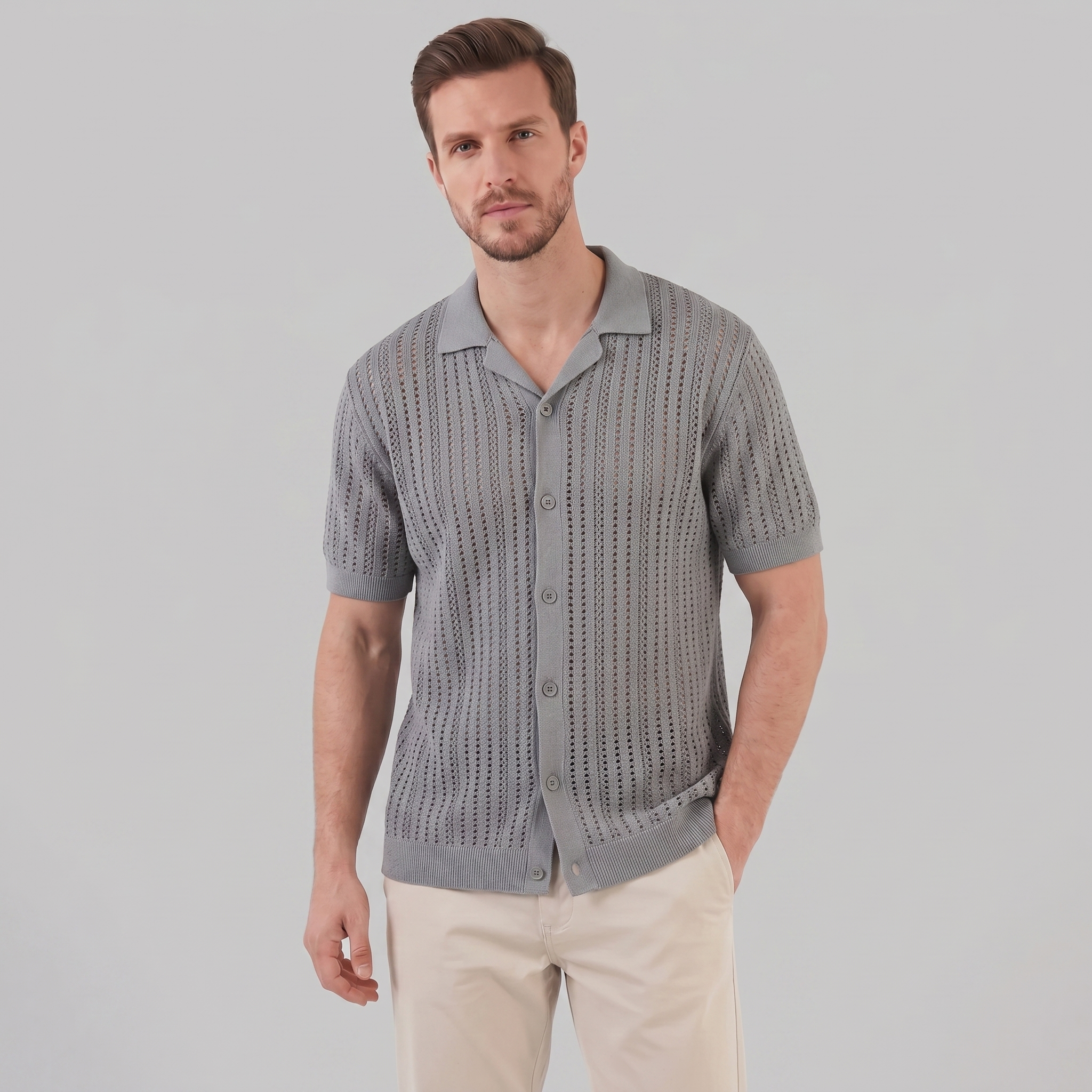 Men's Airy Knit Casual Summer Shirt