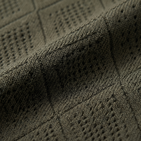 Men's Argyle Pointelle Summer Zip Polo