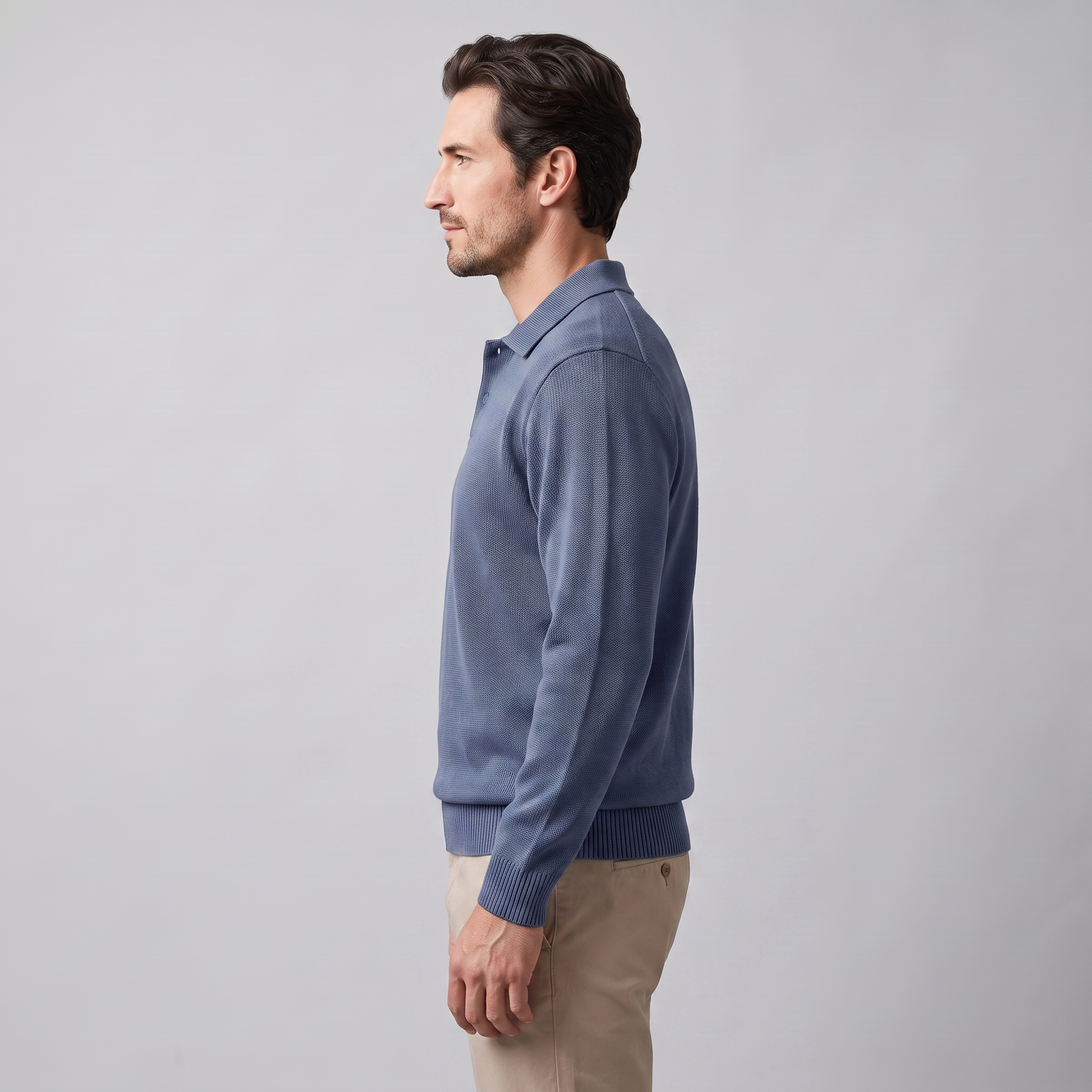 Men's Autumn Long Sleeved Polo Sweater