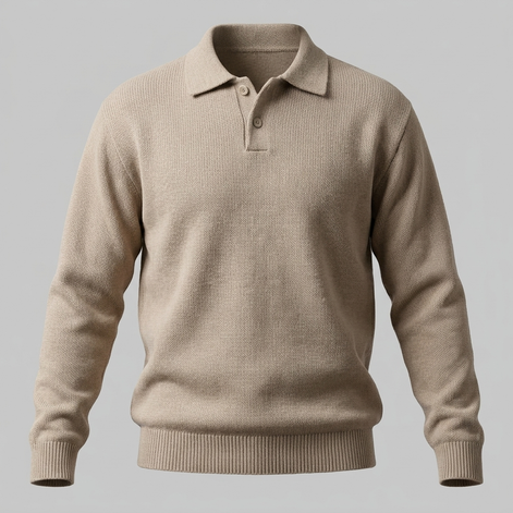 Men's Autumn Long Sleeved Polo Sweater