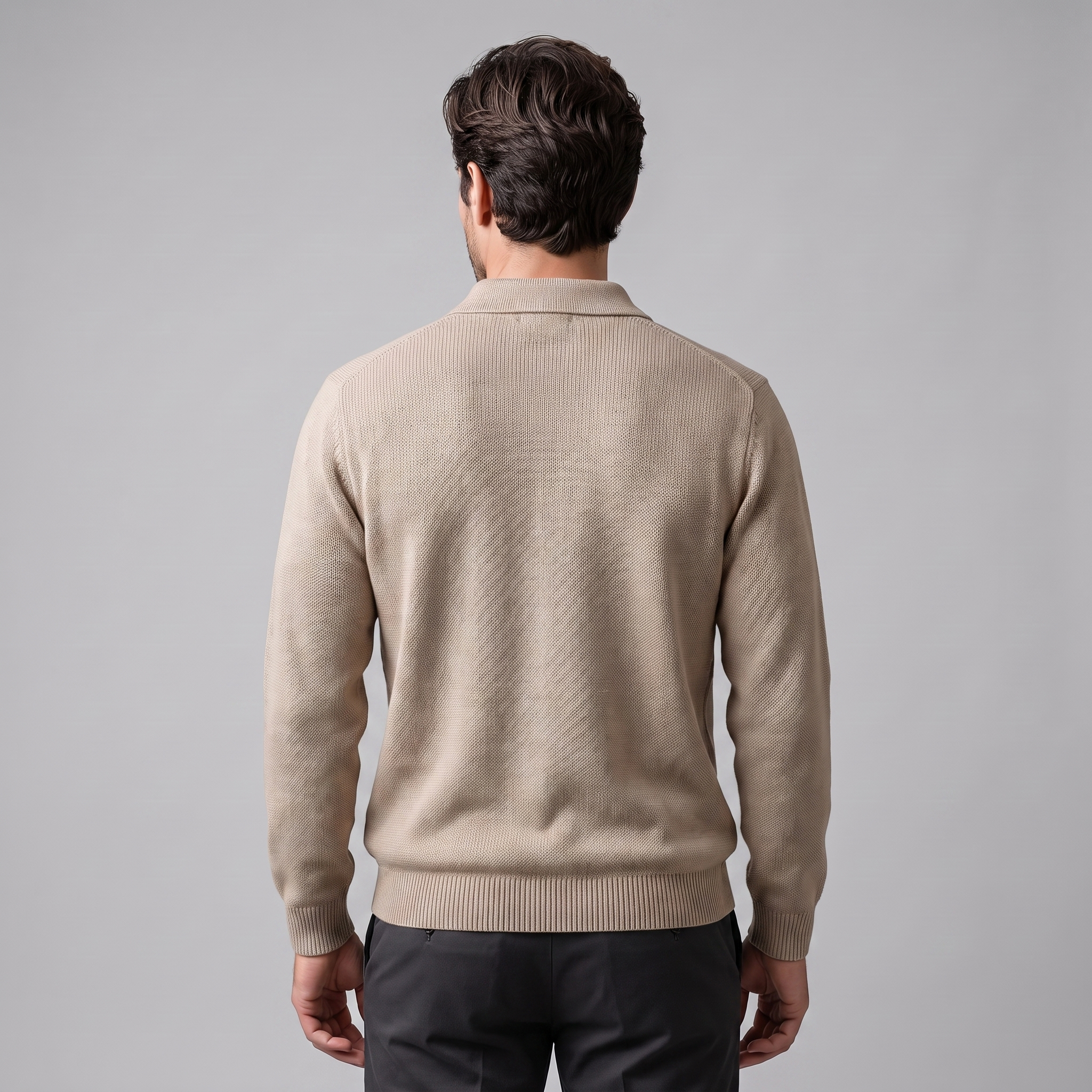 Men's Autumn Long Sleeved Polo Sweater