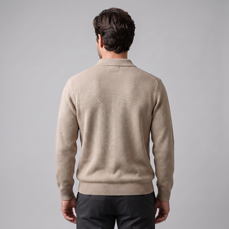 Men's Autumn Long Sleeved Polo Sweater