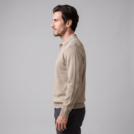 Men's Autumn Long Sleeved Polo Sweater