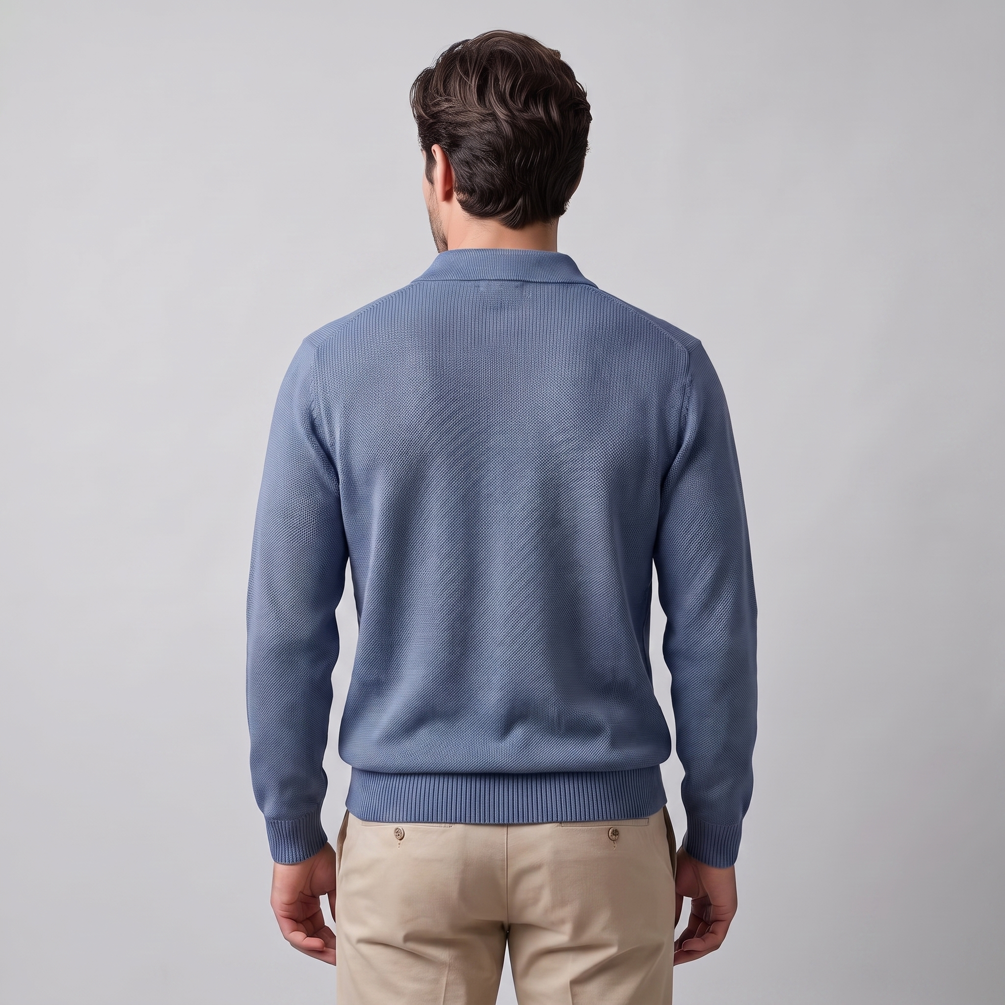 Men's Autumn Long Sleeved Polo Sweater